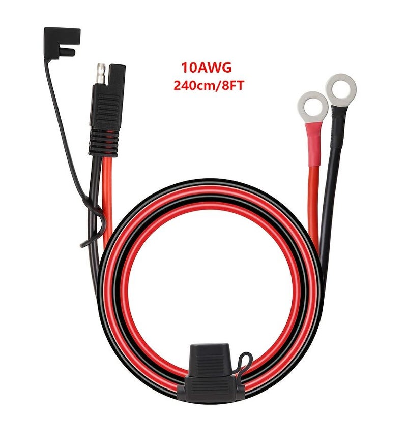 مصهر 15 أمبير، موصل بطارية من نوع SAE، كابل تمديد 10 AWG، بطول 8 أقدام، لشاحن المولد والمركبات الترفيهية (RV) - Image 3