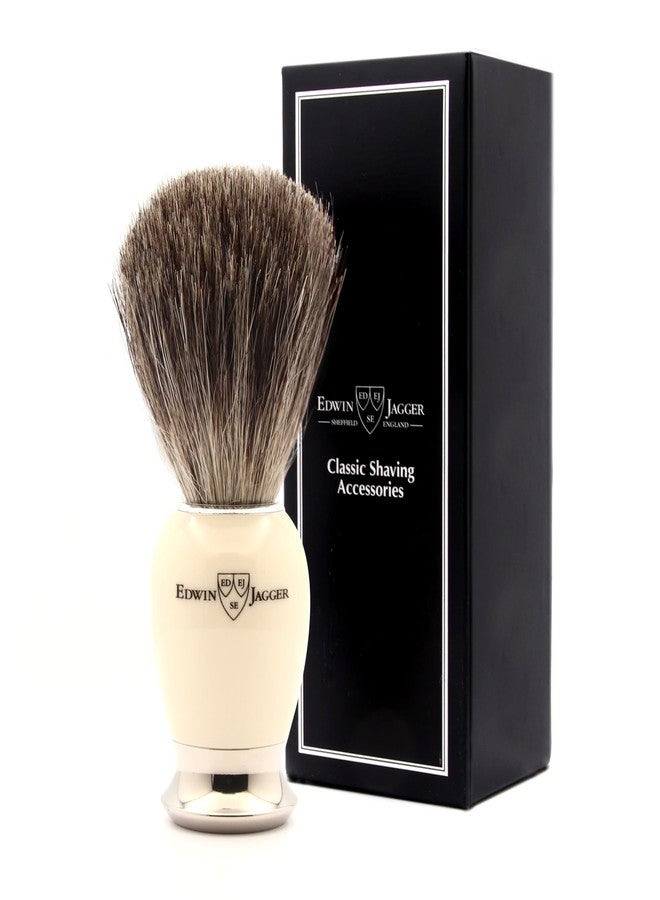 Edwin Jagger 81SB587AMZ Classic Imitation Ivory Pure Badger Exfoliating Shaving Brush with Stand for Shaving Cream or Shaving Soap for Men and Women (Ivory) - Image 4