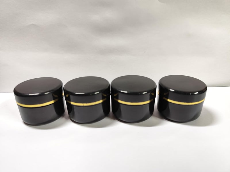 SHREE MAHA Empty Plastic Black Cosmetic Jar Container with Golden Streaks lid for Lip Balms Body Butters Cream Scrub and Other DIY Beauty ProductsConcoctions 15 GMS Pack of 12 pcs - Image 2