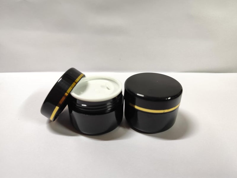 SHREE MAHA Empty Plastic Black Cosmetic Jar Container with Golden Streaks lid for Lip Balms Body Butters Cream Scrub and Other DIY Beauty ProductsConcoctions 15 GMS Pack of 12 pcs - Image 3