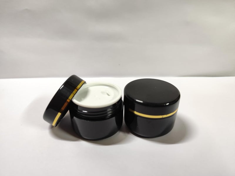 SHREE MAHA Empty Plastic Black Cosmetic Jar Container with Golden Streaks lid for Lip Balms Body Butters Cream Scrub and Other DIY Beauty ProductsConcoctions 15 GMS Pack of 12 pcs - Image 5