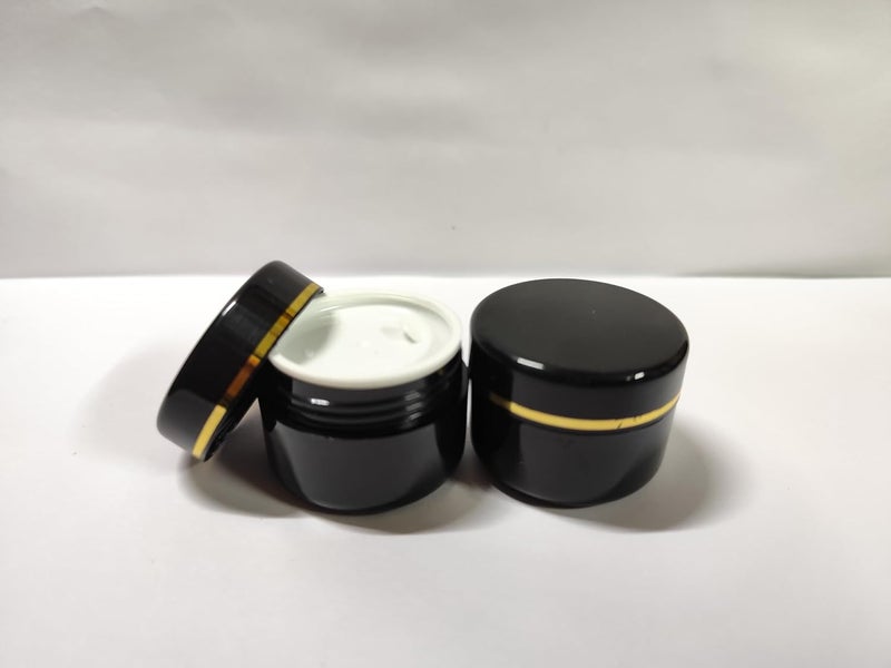 SHREE MAHA Empty Plastic Black Cosmetic Jar Container with Golden Streaks lid for Lip Balms Body Butters Cream Scrub and Other DIY Beauty ProductsConcoctions 15 GMS Pack of 12 pcs - Image 4