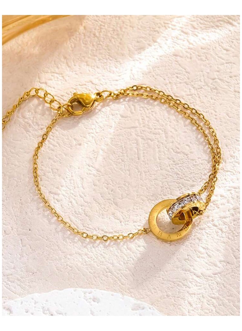 جوليري بالاس اسوارة نسائية من الاستانلس ستيل مطلي باللون الذهبي عيار ١٨ - Image 3