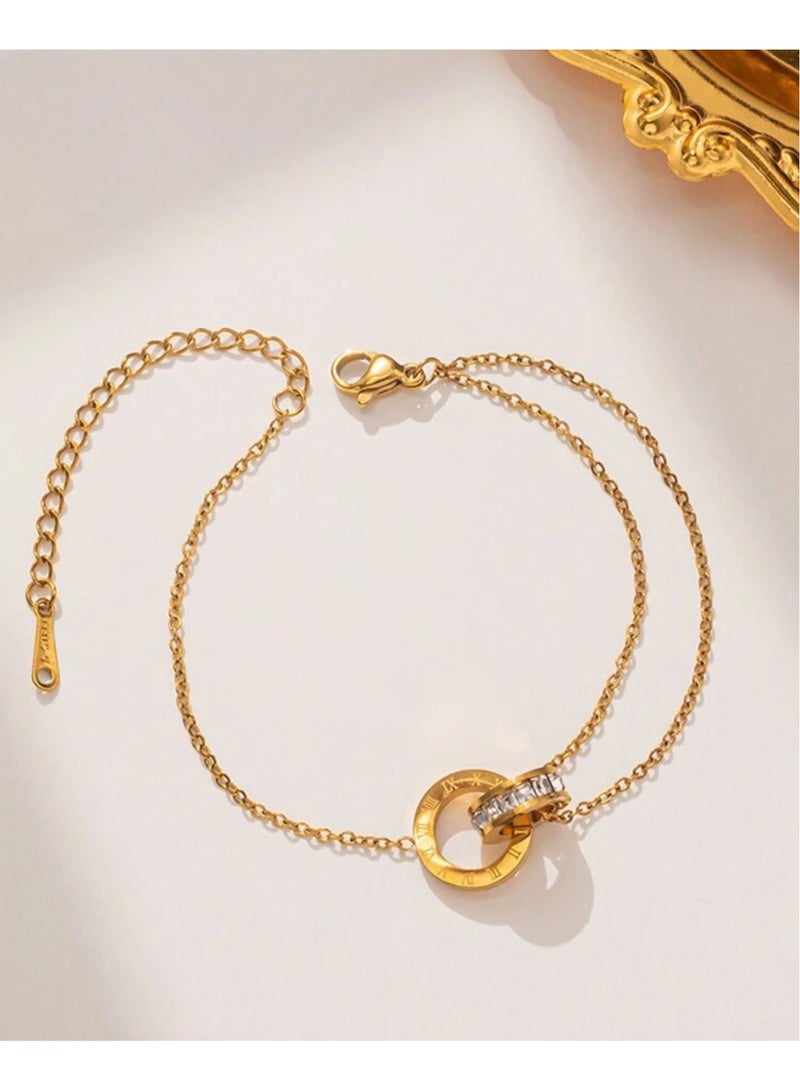 جوليري بالاس اسوارة نسائية من الاستانلس ستيل مطلي باللون الذهبي عيار ١٨ - Image 4