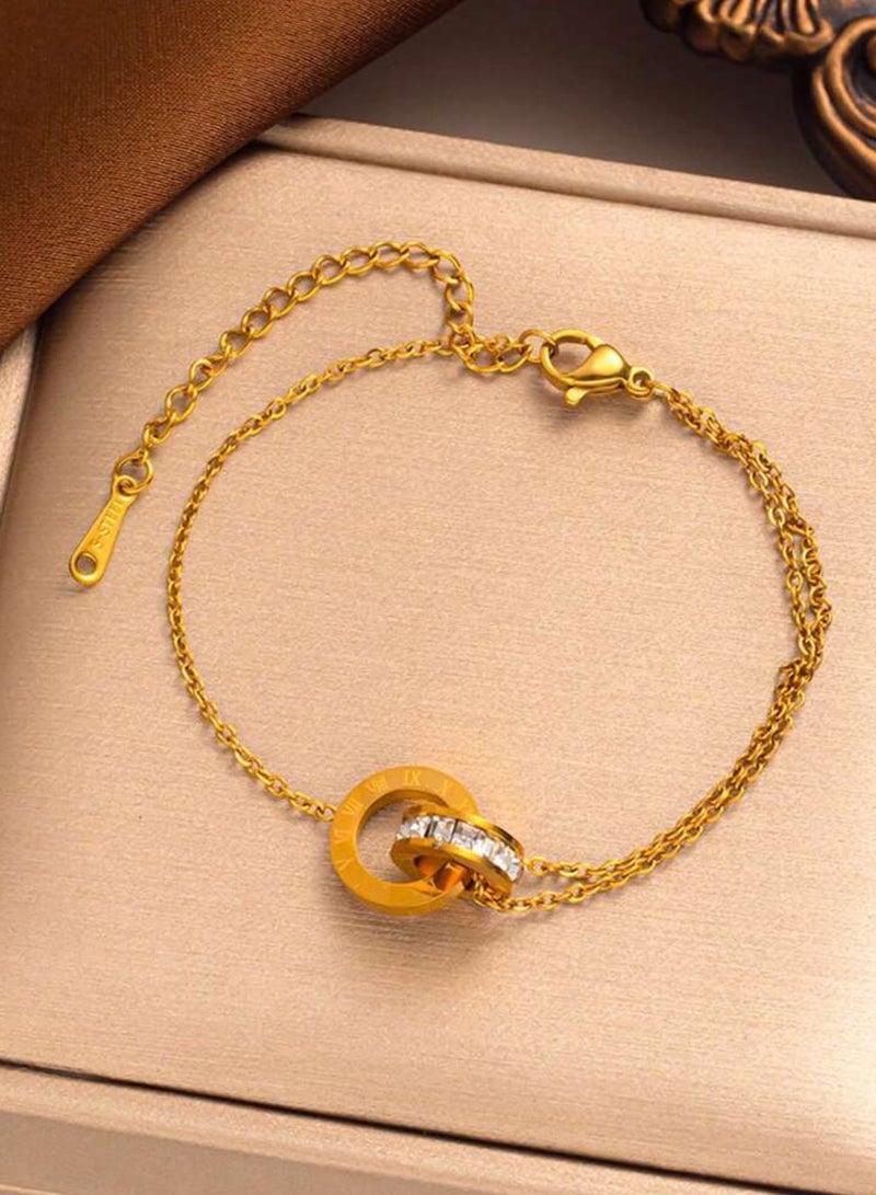 جوليري بالاس اسوارة نسائية من الاستانلس ستيل مطلي باللون الذهبي عيار ١٨ - Image 1