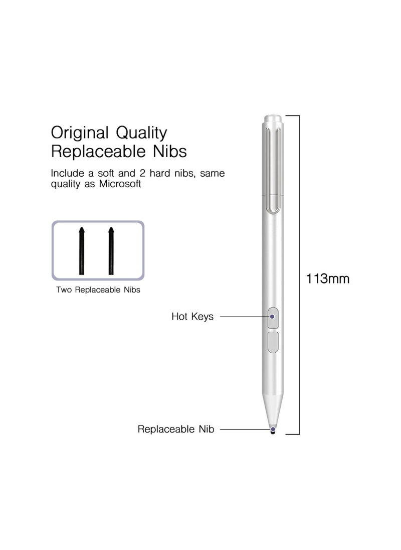Generic - Pen for Microsoft Surface, Palm Rejection, 1024 Levels Pressure, Flex & Soft Hb Nib, Compatible with Surface Pro/Book/Laptop/Go, Including 2 Spare Nibs, for Creators, Businessers and Students - Image 1