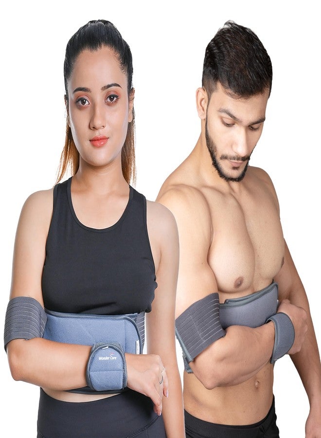 وندر كير حزام تثبيت الكتف من وندر كير، حزام دعم الكتف والذراع للرجال والنساء، لتخفيف آلام الكتف، لليد اليمنى واليسرى، رمادي (مقاس 3) - Image 1