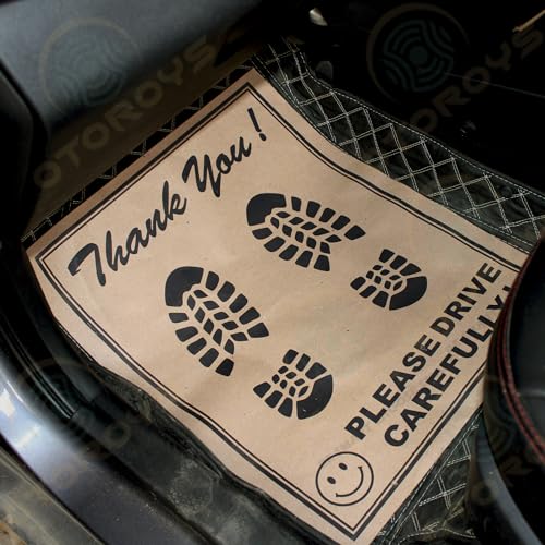 OTO2EYE Car Disposable Paper Foot Mat, Universal Size, Brown (100) - Image 2