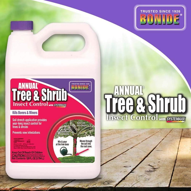 Bonide Annual Tree & Shrub Insect Control with Systemaxx, 128 oz Concentrate, Year Long Protection and Insect Killer - Image 5