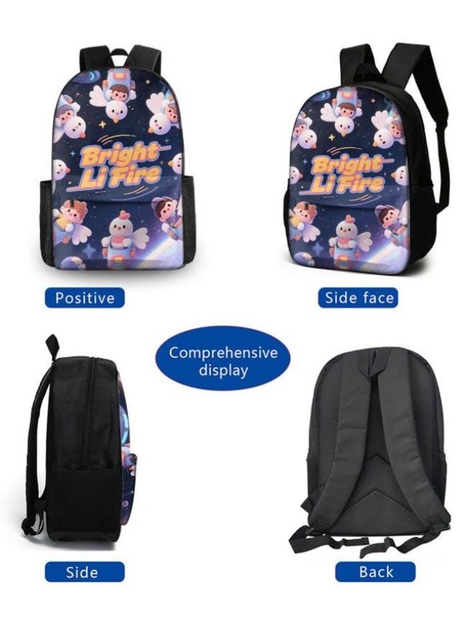 Bright Li Fire Cartoon bag three-piece set, easy to deal with various occasions (available for students, children, friends on outings, mountain climbing, schooling, etc.) | Shoulders + handbags + stationery bags | Back to school season/festival gifts - 114 - Image 3