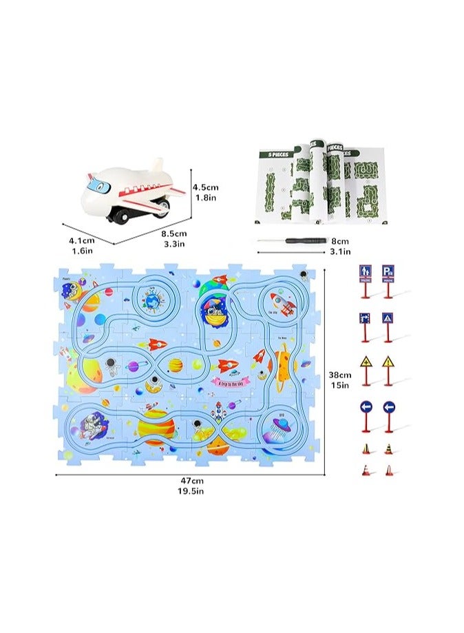 Educational Electric Car Track Puzzle for Kids - 25 Interactive Pieces for Kids' Learning with Car, Track, and Road Supplies - Image 5