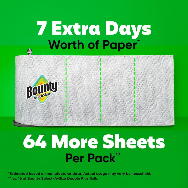 Bounty Paper Towels Quick Size, White, 16 Family Rolls = 40 Regular Rolls - Image 5