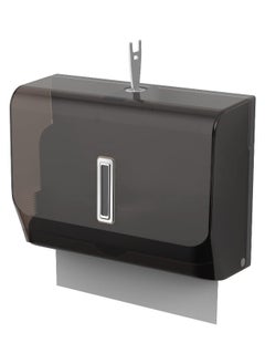 Generic Paper Towel Dispenser Wall Mount with Key Lock, Adhesive Multifold C-Fold Hand Towel Dispenser, for Office Bathroom Kitchen and Restaurant Disposable Hand Towels Wall Hangin, Black  - Image 1