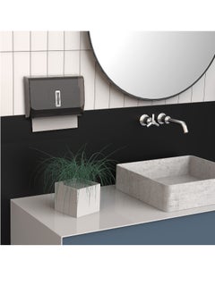 Generic Paper Towel Dispenser Wall Mount with Key Lock, Adhesive Multifold C-Fold Hand Towel Dispenser, for Office Bathroom Kitchen and Restaurant Disposable Hand Towels Wall Hangin, Black  - Image 5