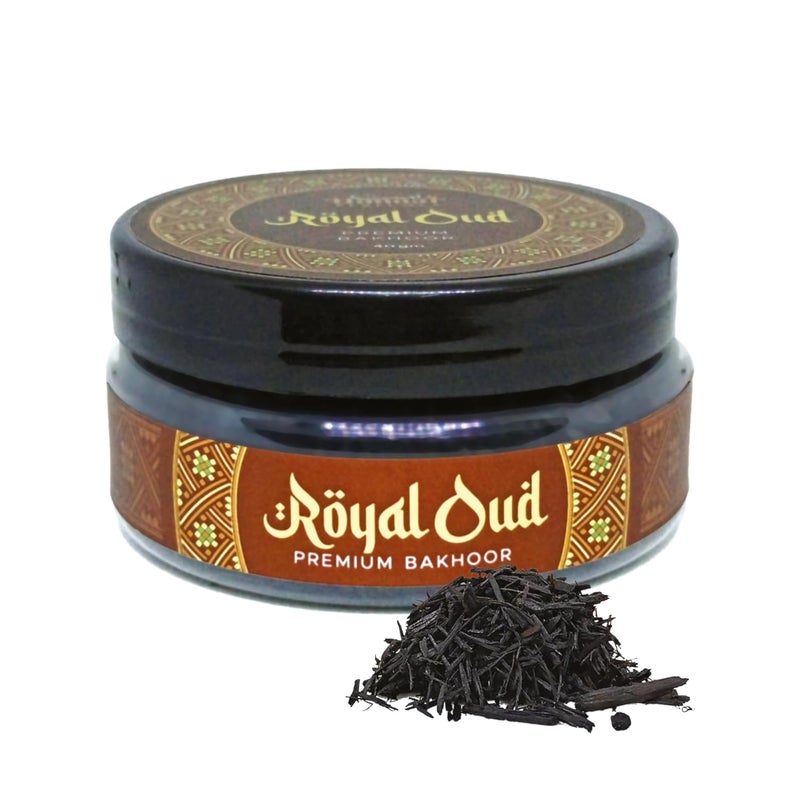 بخور من أمة العطور - بخور العود الملكي، 40 جرام، بخور عربي، رقائق خشب العود العطرية، مثالي لأغراض الهدايا، الصلاة، الاسترخاء والتأمل - Image 1