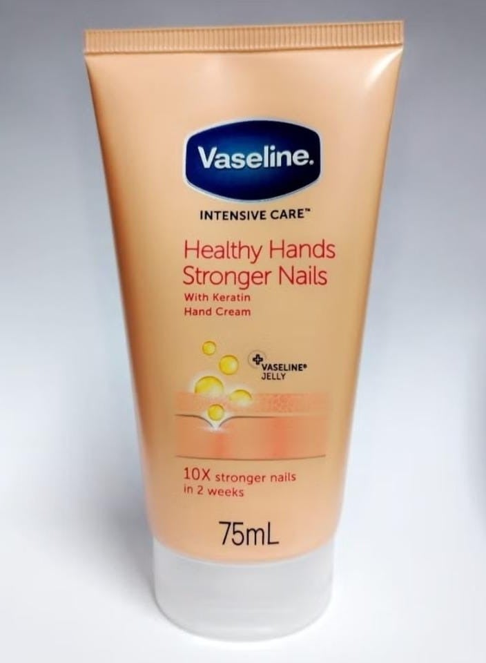 Vaseline Intensive Care Keratin Nail And Hand Cream Clear 75ml
