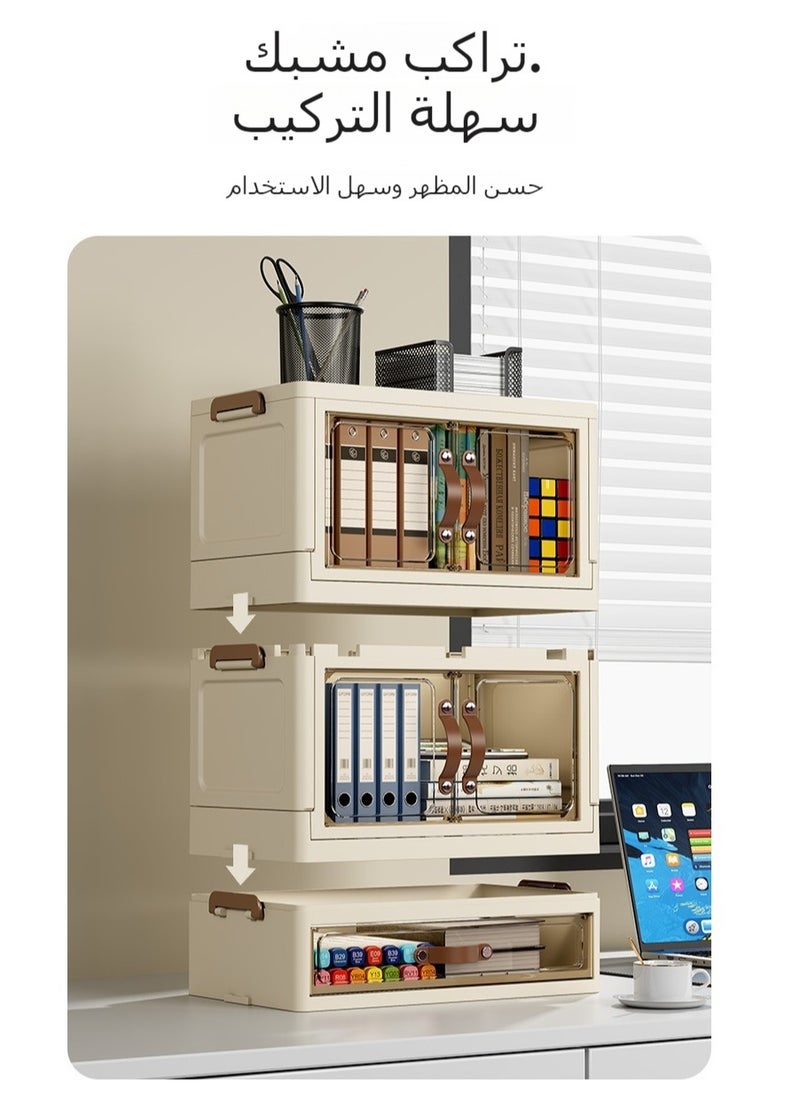 XiuWoo Dustproof Multi-functional Plastic Desktop Storage Box With Drawer Office Stationery Home Storage Cabinet Desk Organizer  - Image 4