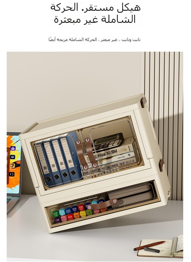 XiuWoo Dustproof Multi-functional Plastic Desktop Storage Box With Drawer Office Stationery Home Storage Cabinet Desk Organizer  - Image 5