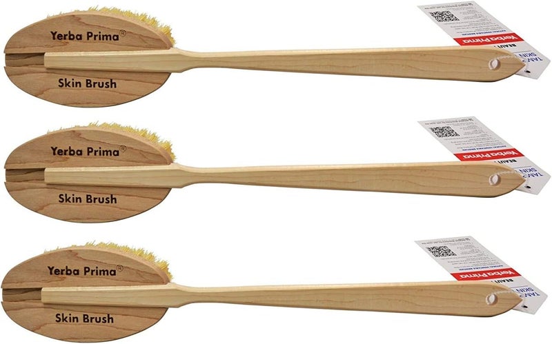 Yerba Prima Tampico Dry Skin Brush Set for Exfoliating and Blood Stimulation - Pack of 3 - Image 1