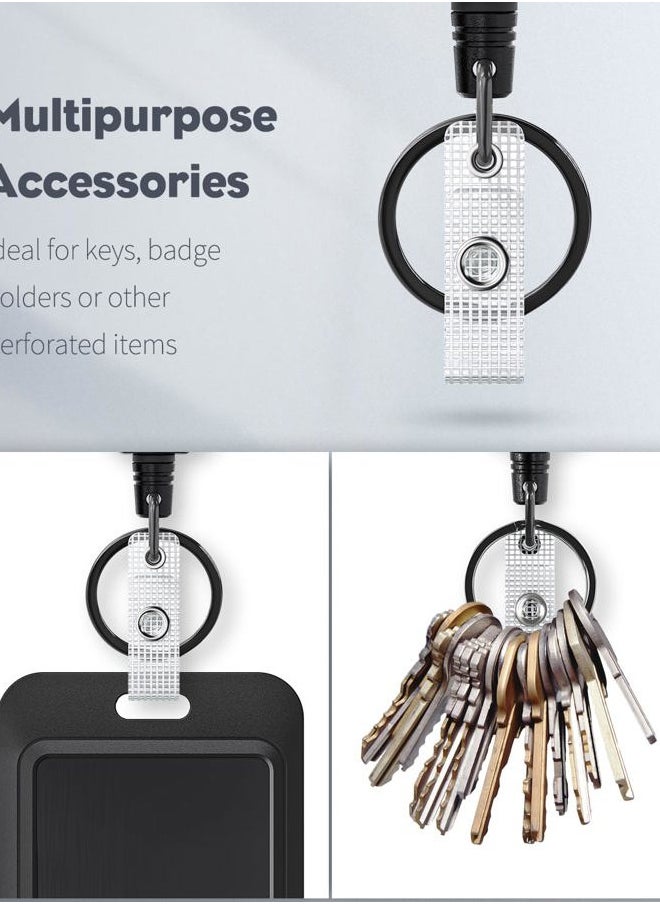 Uniclife - 5 Pack Retractable Keychain Heavy Duty Carabiner Badge Holder Tactical ID Badge Reel for up to 8 oz with Stainless Steel 31.5 Inch Steel Wire Rope Retractable Lanyard Clip and Key Ring - Image 1