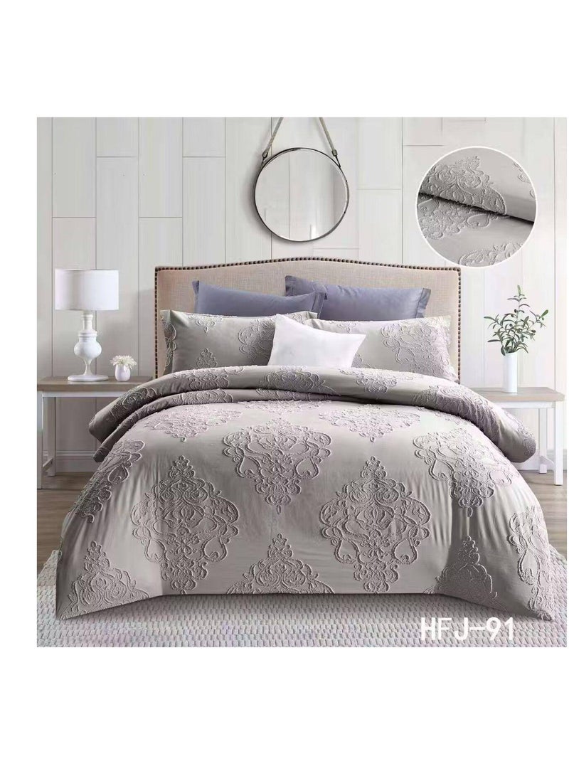 6Pcs Comforters 200 Thread Count Fitted Sheet 100% Cotton Hotel Quality Bed Sheets  - King size Embroidered Textured Bedding Set Comforter set Microfiber