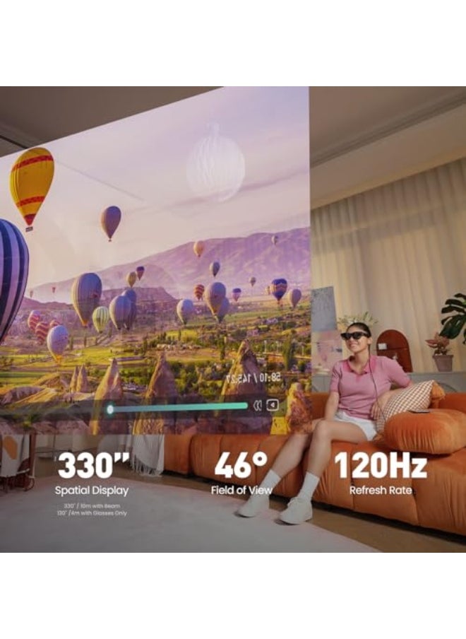 XREAL Air 2 Pro AR, Wearable Smart Display with 3 Electrochromic Profiles, 120Hz 330Hz, Smart Glasses, Gaming Monitor, Compatible with iPhone 16/15, Steam Deck/ROG G/Mac/PC/Android/iOS