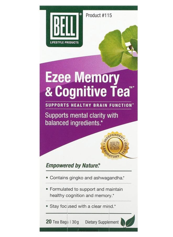 Bell Lifestyle Ezee Memory And Cognitive Tea 20 Tea Bags 30 G 