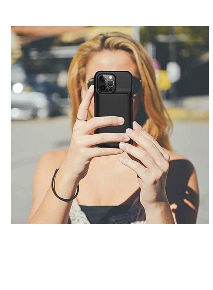 Battery Case For iPhone 14 Pro Max 7000mAh Ultra Slim Portable Charger Case Rechargeable Battery Pack Charging Case Compatible for iPhone 14 Pro Max 6.7 Inch - Black - Image 5