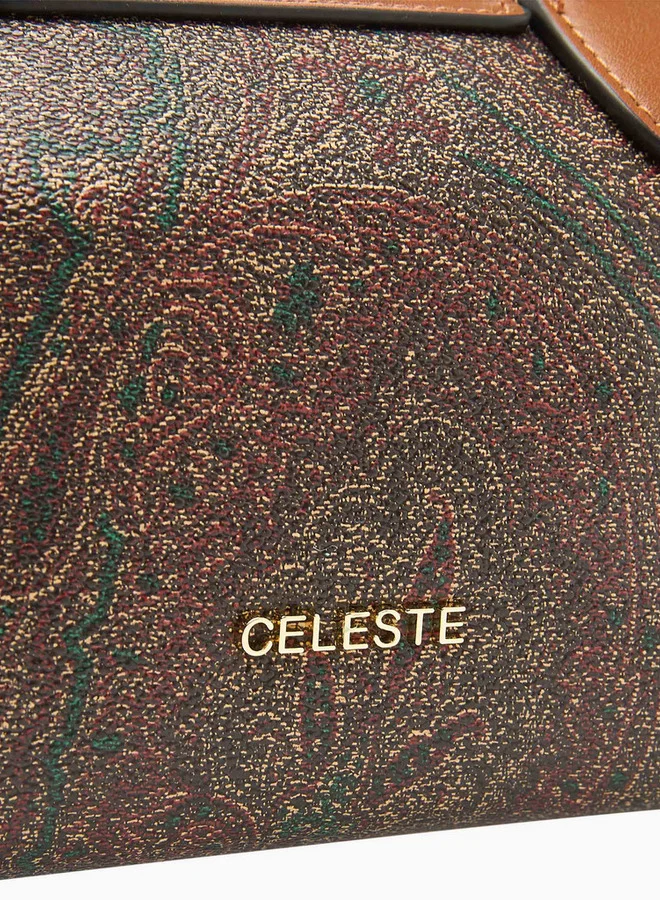Celeste Printed Tote Bag with Double Handle and Zip Closure