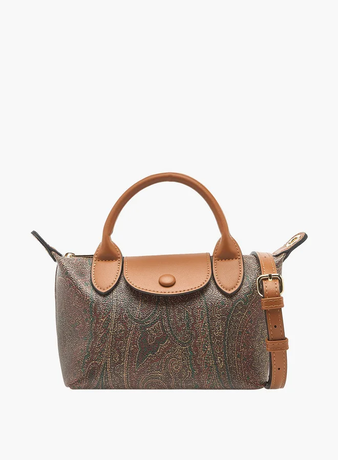 سيليست Printed Tote Bag with Double Handle and Zip Closure