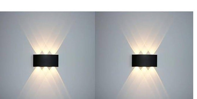 Set of 2 Up and Down Triple Wall Sconce Lights in Luxury Black Finish Decorative Modern LED Wall Lamps for Interior and Exterior Lighting Home Entryways and Garden Walls Weather Resistant Modern Design - Image 3