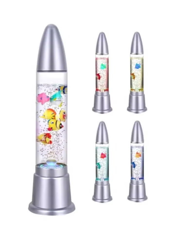 Rabos LED Aquarium Lamp with 7 Colorful Plastic Fish – Soothing Artificial Fish Tank Light for Relaxation, Office & Home Decor – Energy-Efficient Color-Changing LEDs – Ideal for Bedrooms, Desks, Living Rooms & Workspaces – Unique Gift for Kids & Adults - Image 1