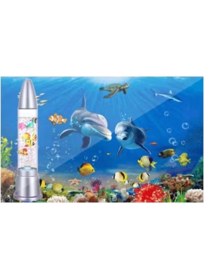 Rabos LED Aquarium Lamp with 7 Colorful Plastic Fish – Soothing Artificial Fish Tank Light for Relaxation, Office & Home Decor – Energy-Efficient Color-Changing LEDs – Ideal for Bedrooms, Desks, Living Rooms & Workspaces – Unique Gift for Kids & Adults - Image 2