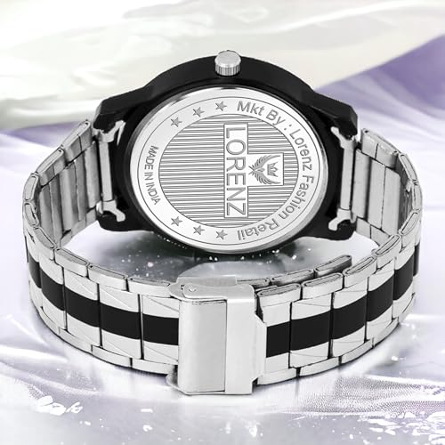 LORENZ Men's Two Tone Chain & Blue dial Analog Stainless Steel Watch -MK-3067K - Image 3