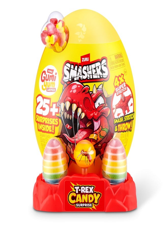 ZURU SMASHERS مفاجآت حلوى الديناصور تي-ريكس من زورو - بيضة ديناصور عملاقة قابلة للتحطيم مع أكثر من 25 مفاجأة، بما في ذلك حلوى غومي يوم، وألعاب ديناصورات قابلة للتجميع، وإكسسوارات ممتعة للأطفال - Image 2