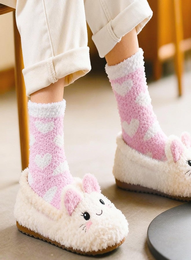 يودج جوارب نسائية من YUEDGE، جوارب ناعمة ودافئة ومريحة، مثالية للنوم في المنزل خلال فصل الشتاء أو في عيد الميلاد، 5 أزواج/عبوة، مقاس 6-9، متعددة الألوان - Image 5