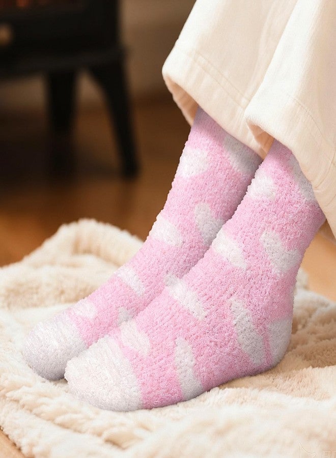 يودج جوارب نسائية من YUEDGE، جوارب ناعمة ودافئة ومريحة، مثالية للنوم في المنزل خلال فصل الشتاء أو في عيد الميلاد، 5 أزواج/عبوة، مقاس 6-9، متعددة الألوان - Image 4