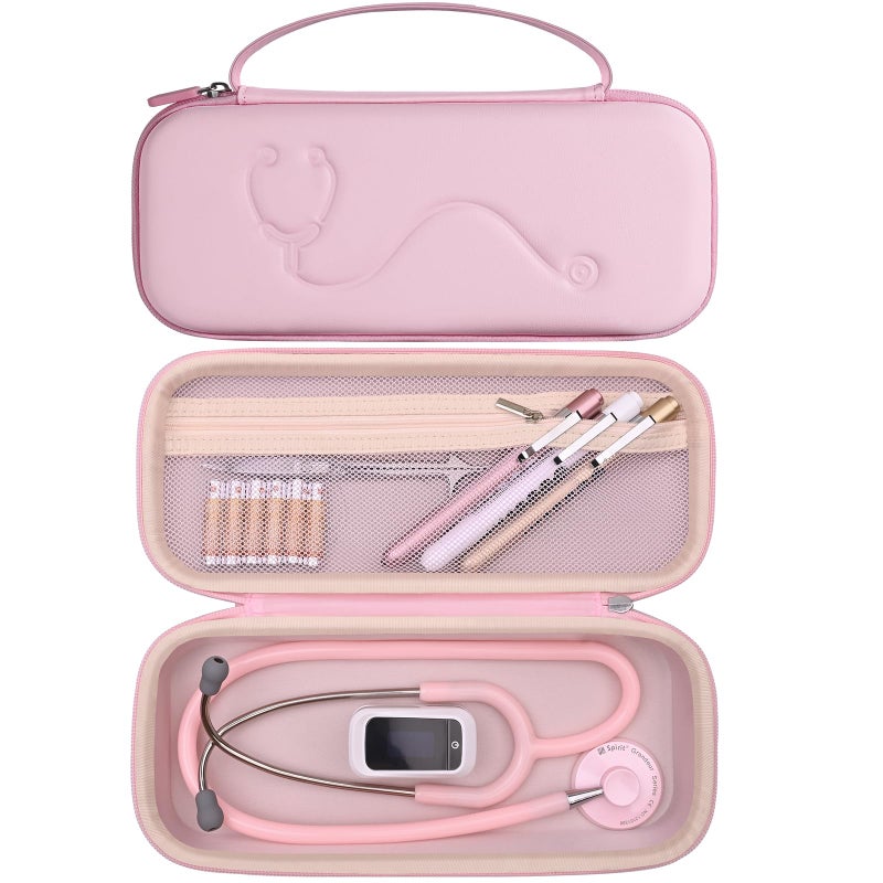 stukcaze Hard Stethoscope Case for 3M Littmann Classic III, Lightweight II S.E, MDF Acoustica Stethoscope, Stethoscopes Carrying Case with Mesh Bag for Nurse Accessories Gauze Penlights Cotton Swabs - Image 1