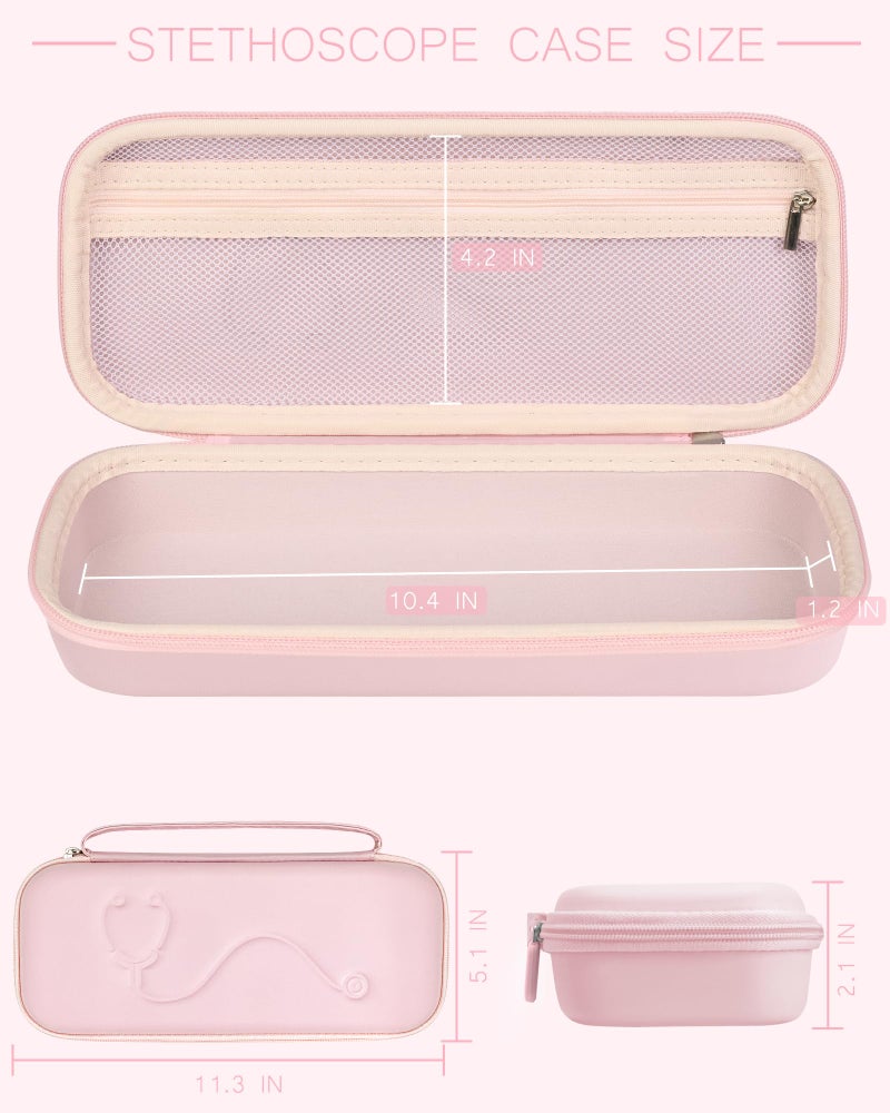 stukcaze Hard Stethoscope Case for 3M Littmann Classic III, Lightweight II S.E, MDF Acoustica Stethoscope, Stethoscopes Carrying Case with Mesh Bag for Nurse Accessories Gauze Penlights Cotton Swabs - Image 2