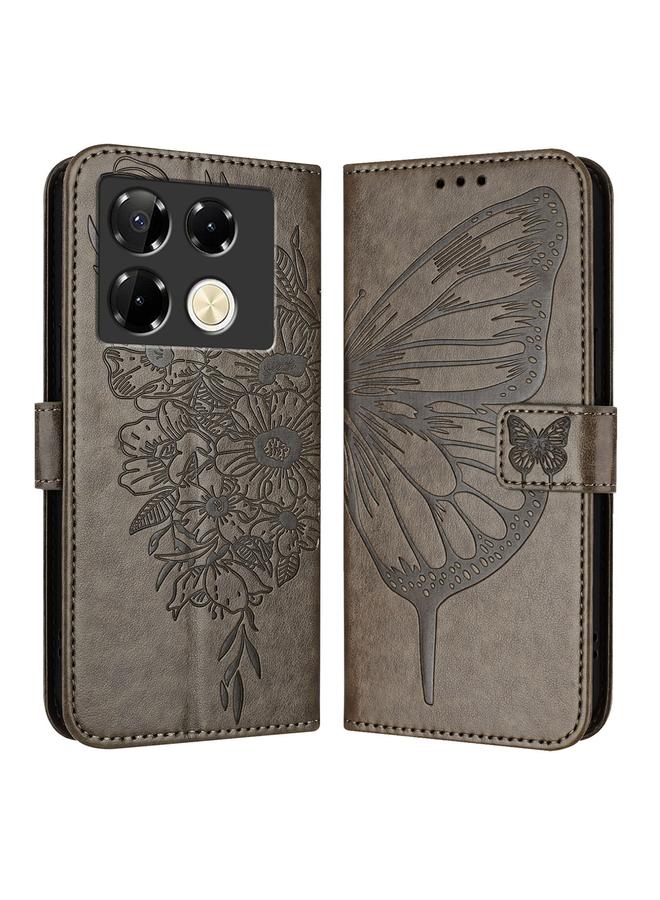 Zaboon Case For Infinix Note 40 Pro 5G Embossed Butterfly Leather Phone Case - Image 1
