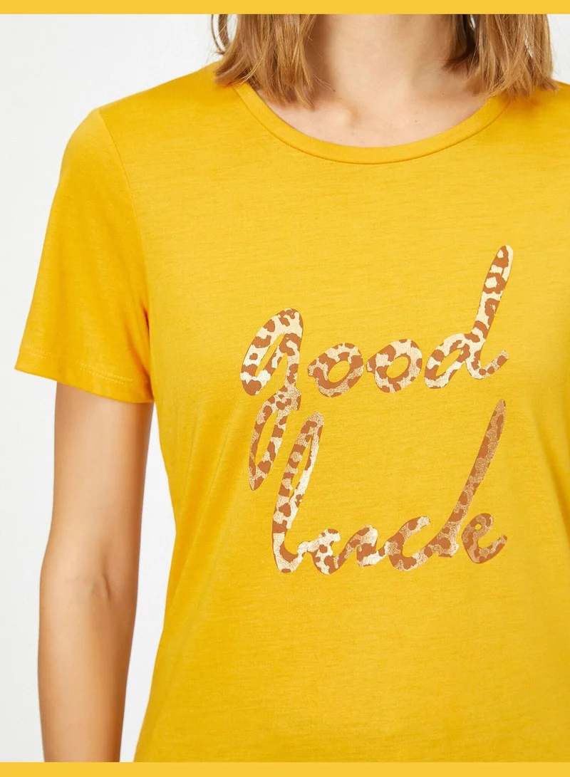 كوتون Letter Printed T-Shirt