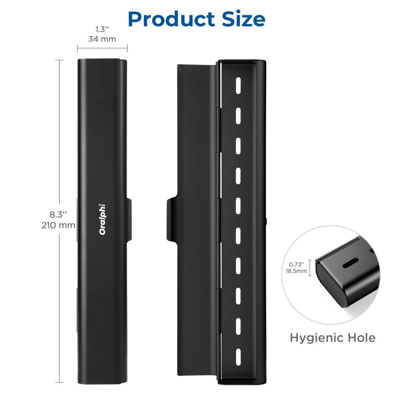 Oralphi Aluminum Toothbrush Travel Case, Portable Travel Toothbrush Holder, Durable Manual Toothbrush Box Container for Traveling, Bathroom, Camping, Business Trip-Black - Image 5