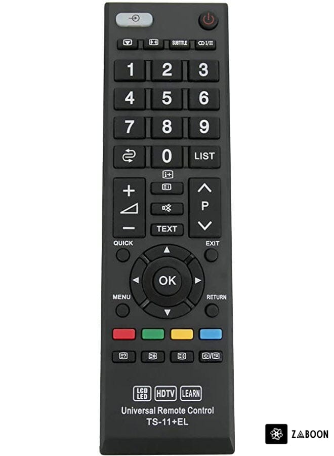 Zaboon Allimity Replaced Universal Remote Control Fits For Almost Of All Toshiba Series Lcd Led Hdtv Learn Tv Black