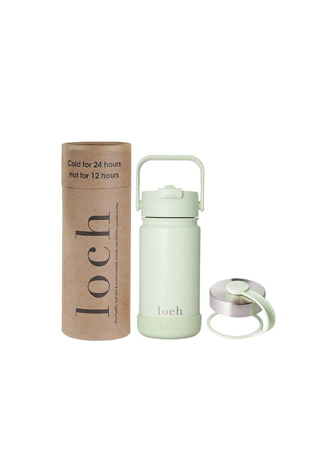 Loch 420ml (14 Oz) Monochrome Water Bottle Matcha Mint - Image 1