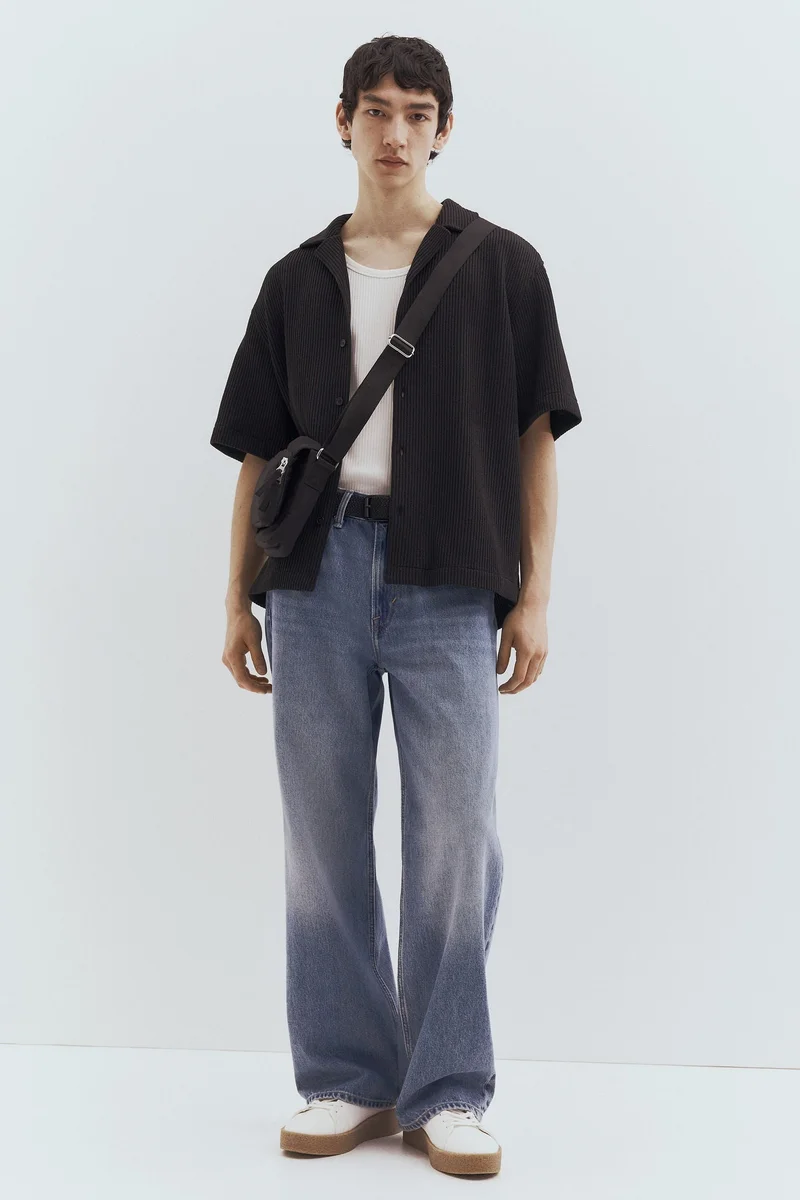 H&M Loose Fit Ribbed resort shirt