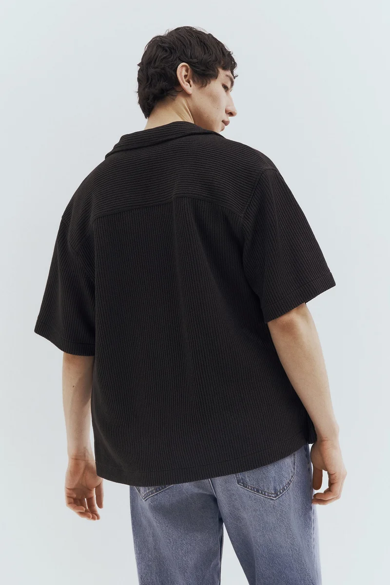 H&M Loose Fit Ribbed resort shirt