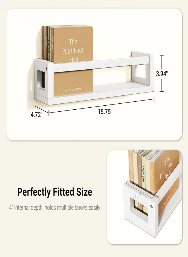 TidyCorner Upgraded Thick Floating Shelves - Multi-Use Wall-Mounted Bookshelves for Kids and Nursery, Ideal for Books, Toys, Spice Rack, Decor - White - Image 3