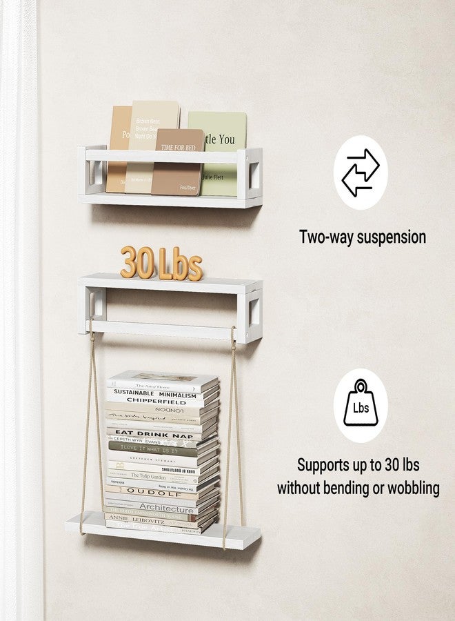 TidyCorner Upgraded Thick Floating Shelves - Multi-Use Wall-Mounted Bookshelves for Kids and Nursery, Ideal for Books, Toys, Spice Rack, Decor - White - Image 5