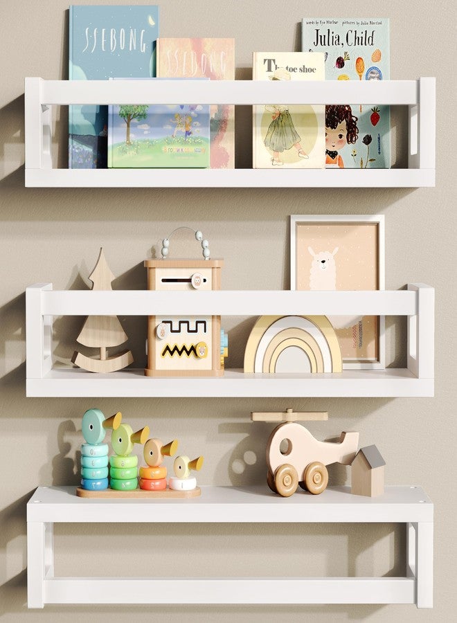 TidyCorner Upgraded Thick Floating Shelves - Multi-Use Wall-Mounted Bookshelves for Kids and Nursery, Ideal for Books, Toys, Spice Rack, Decor - White - Image 1