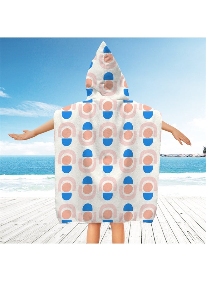 NIBEMINENT Kids Hooded Towel Cape - Microfiber Swim & Beach Bathrobe, Super Absorbent & Quick-Dry Towel for Children (60x60cm) - Image 1
